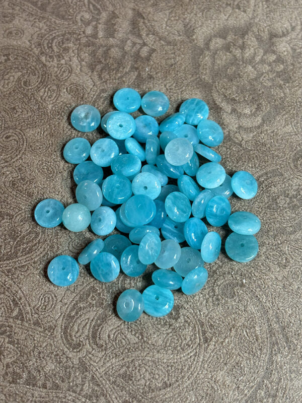 Natural Amazonite Rondelle Beads - Image 2