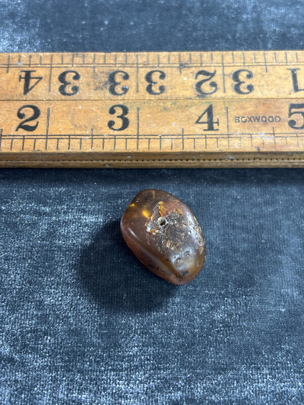 Natural Fossilzed Amber Bead - Image 3