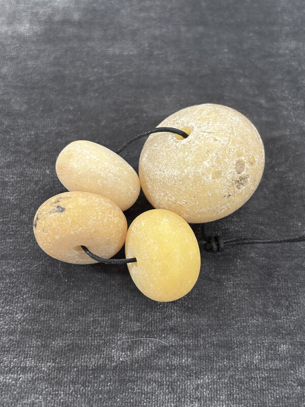 Vintage Pale Yellow Faux Amber Beads - Image 3