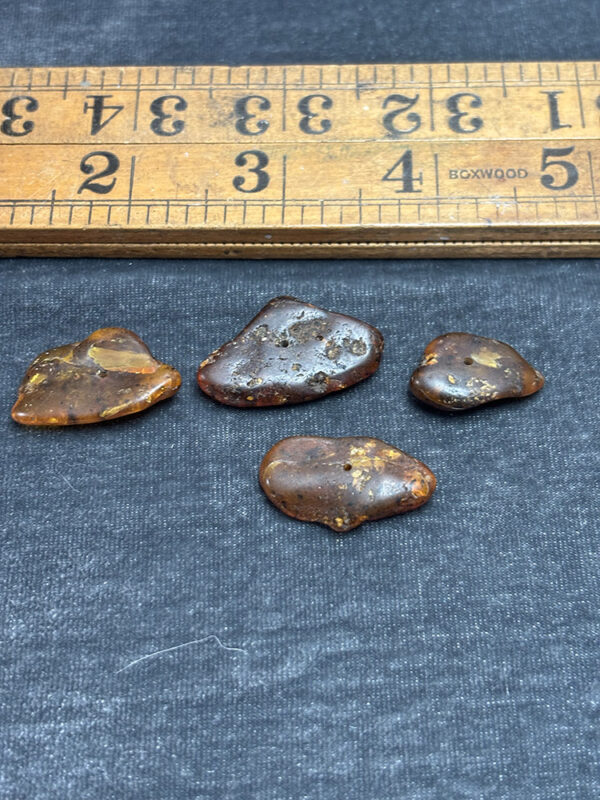 Natural Fossilized Amber Beads - Image 3